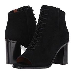 Frye Amy Peep Lace Bootie Black Size 8